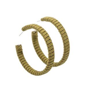 Paparazzi Suede Parade Olive Green Hoop Earrings